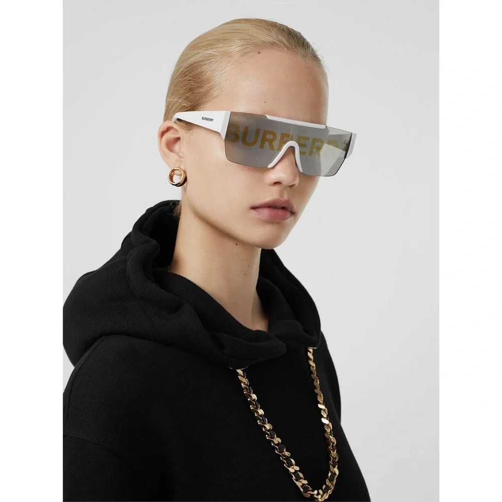 NEW BURBERRY BE4291 3007/H UNISEX SHIELD SUNGLASSES BURBERRY BE4291 WHITE - Picture 5 of 13